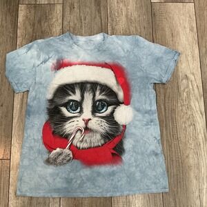The‎ Mountain Christmas Cat Graphic T-Shirt Cute Kitten Holiday Tee
